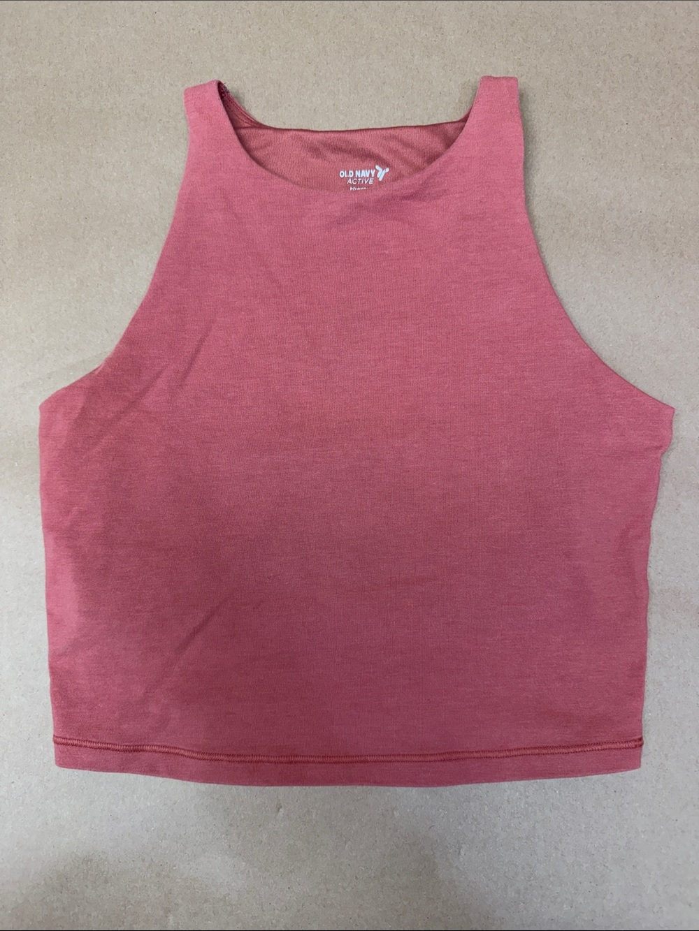 Old Navy Coral Pink Ribbed Crop Tank